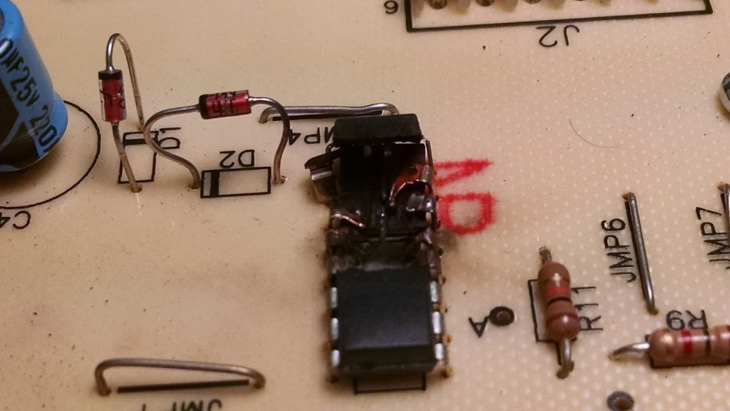 Melted IC in stepper motor controller